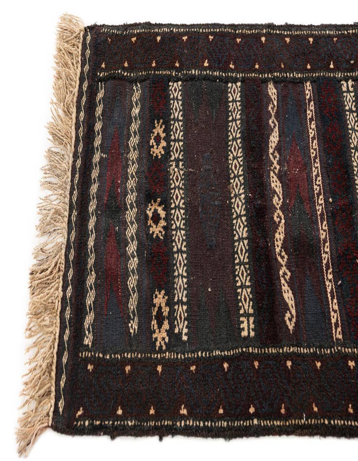 Detail image of  2' x 5' 8  Hand Knotted Balouch Oriental Wool Runner Rug