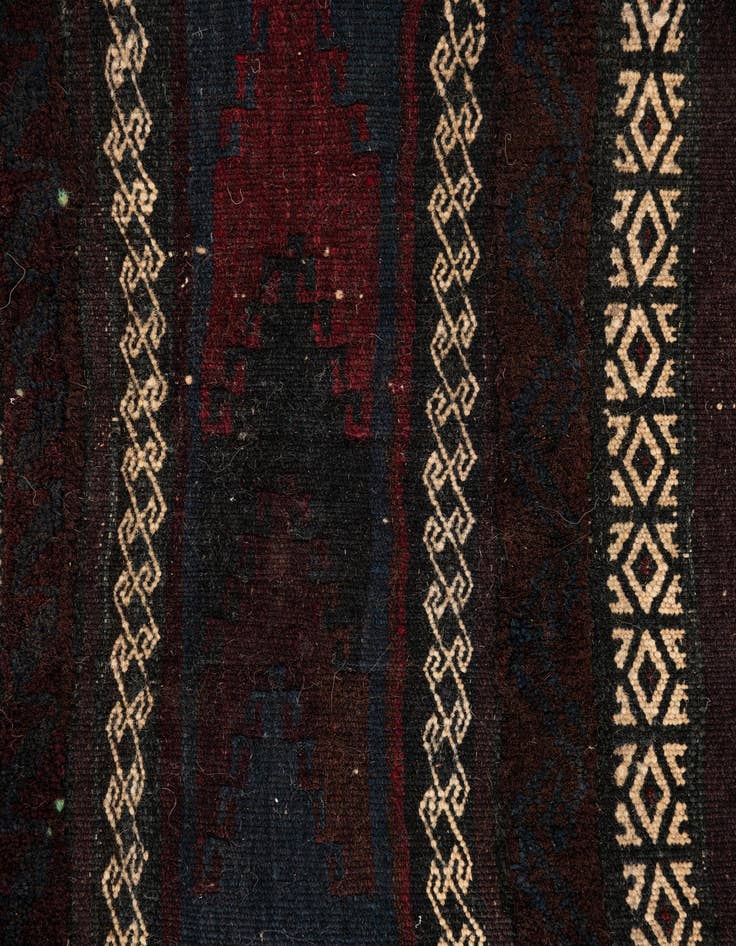 Detail image of  2' x 5' 8  Hand Knotted Balouch Oriental Wool Runner Rug