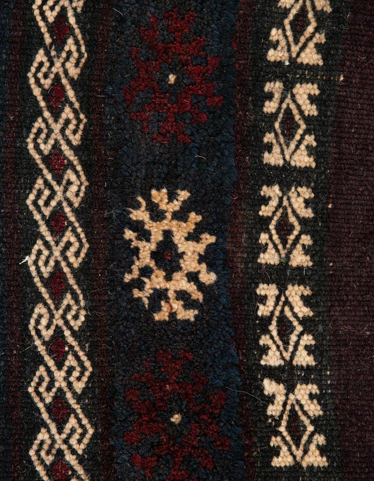Detail image of  2' x 5' 8  Hand Knotted Balouch Oriental Wool Runner Rug
