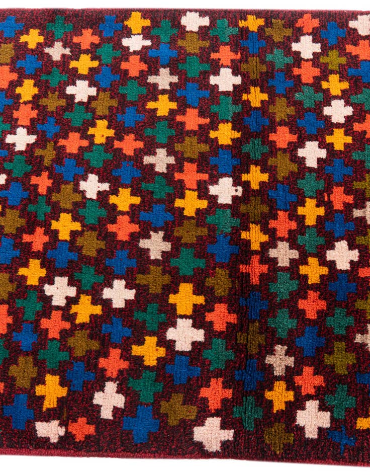 Detail image of  2' 10 x 9' 10  Hand Knotted Balouch Wool Runner Rug