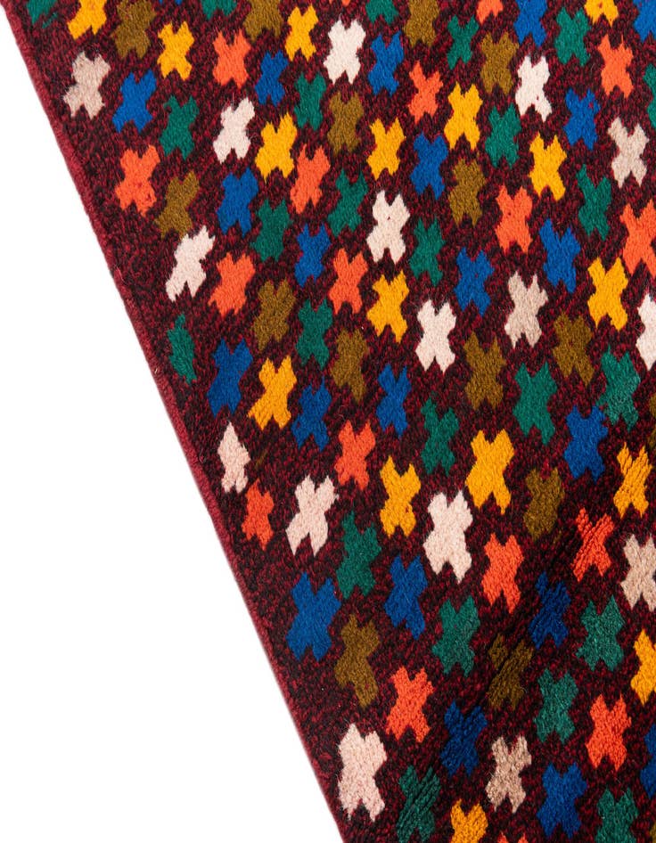 Detail image of  2' 10 x 9' 10  Hand Knotted Balouch Wool Runner Rug