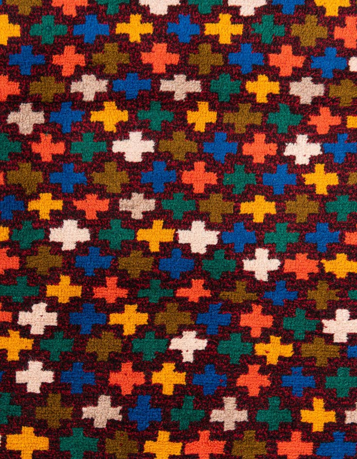 Detail image of  2' 10 x 9' 10  Hand Knotted Balouch Wool Runner Rug