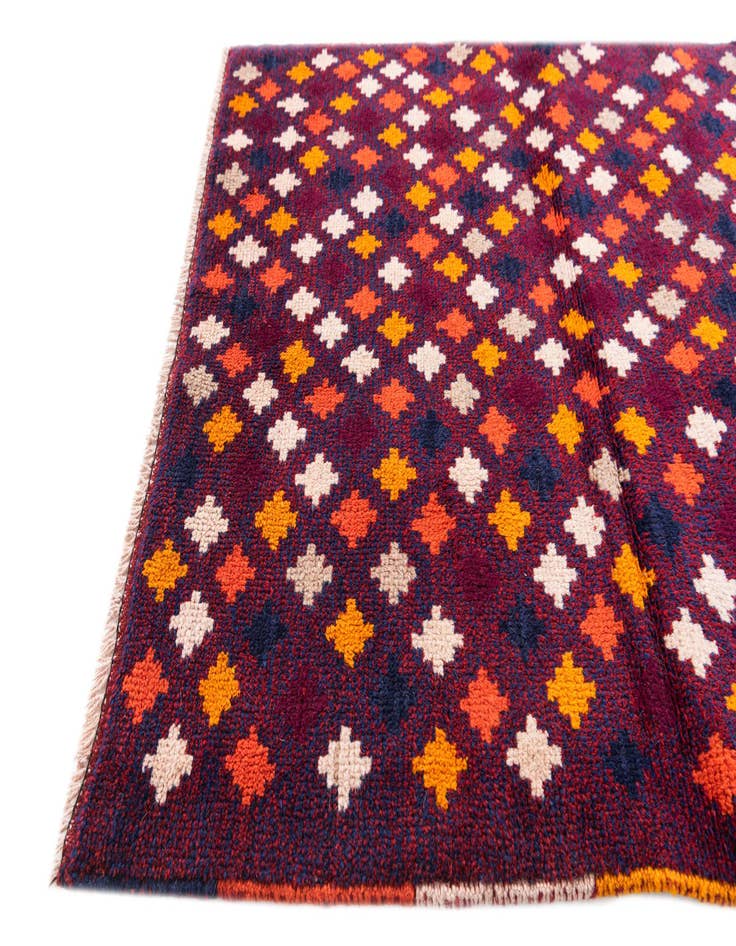 Detail image of  2' 10 x 9' 10  Hand Knotted Balouch Wool Runner Rug