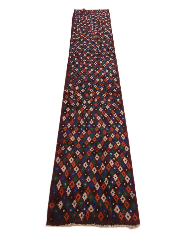 Detail image of  2' 10 x 10' 3  Hand Knotted Balouch Wool Runner Rug