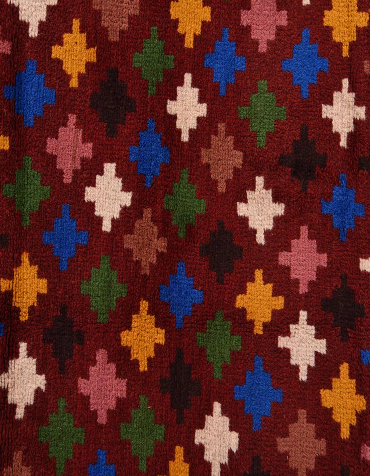 Detail image of  2' 10 x 10'  Hand Knotted Balouch Wool Runner Rug