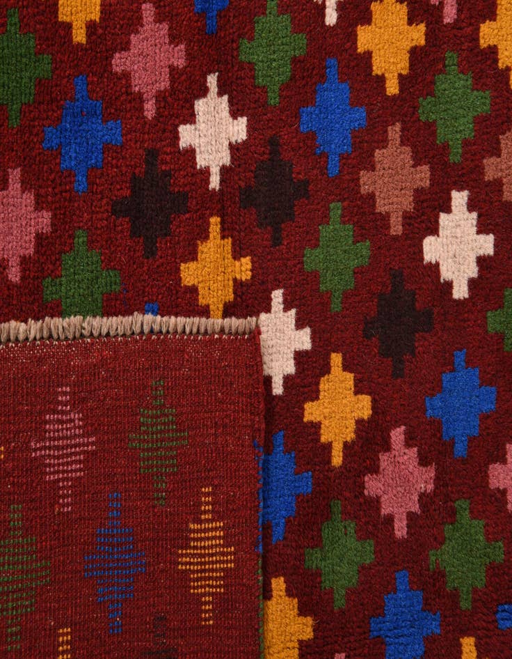 Detail image of  2' 10 x 10'  Hand Knotted Balouch Wool Runner Rug