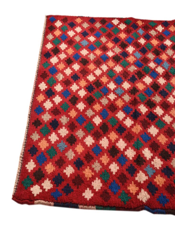 Detail image of  2' 9 x 10'  Hand Knotted Balouch Wool Runner Rug