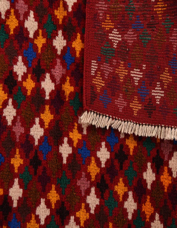 Detail image of  2' 8 x 9' 8  Hand Knotted Balouch Wool Runner Rug