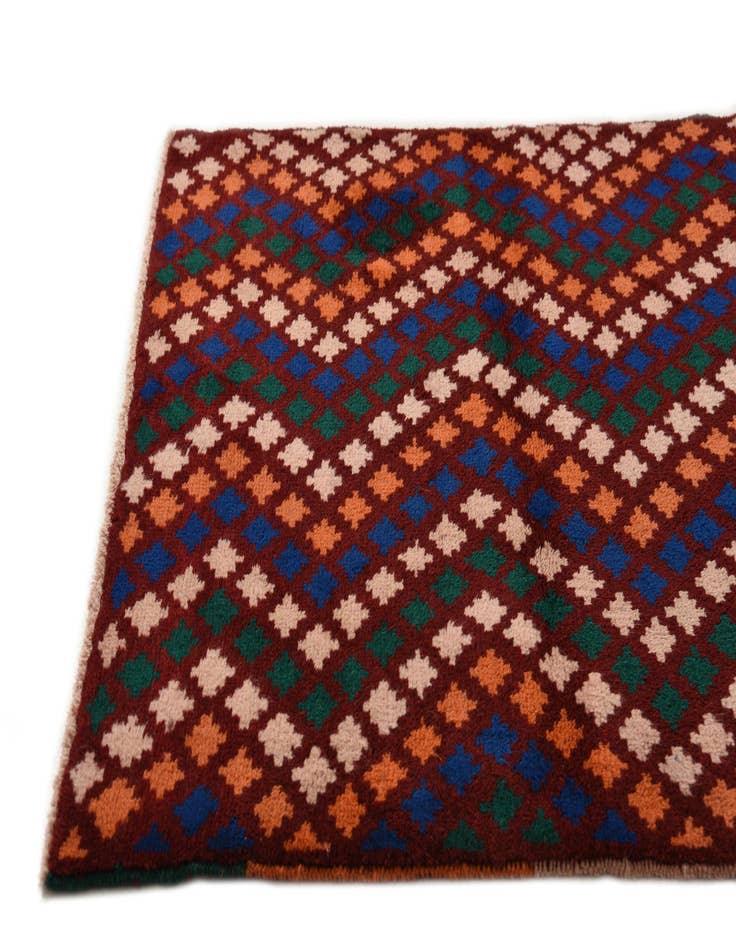 Detail image of  3' x 9' 5  Hand Knotted Balouch Wool Runner Rug