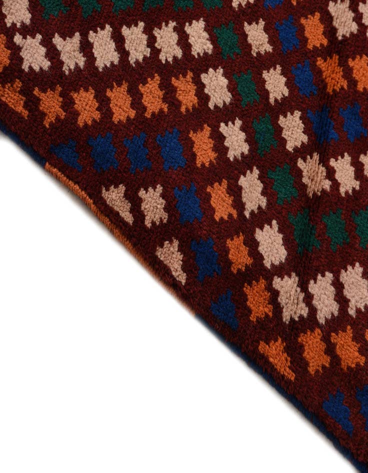 Detail image of  3' x 9' 5  Hand Knotted Balouch Wool Runner Rug