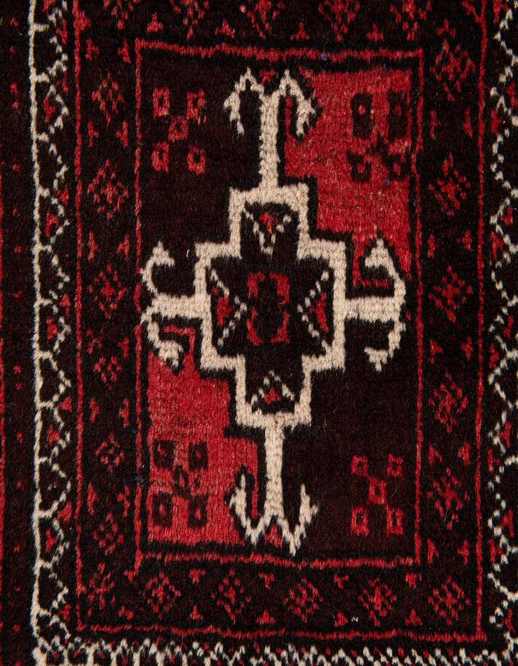 Detail image of  3' 2 x 6' 3  Hand Knotted Balouch Wool Runner Rug