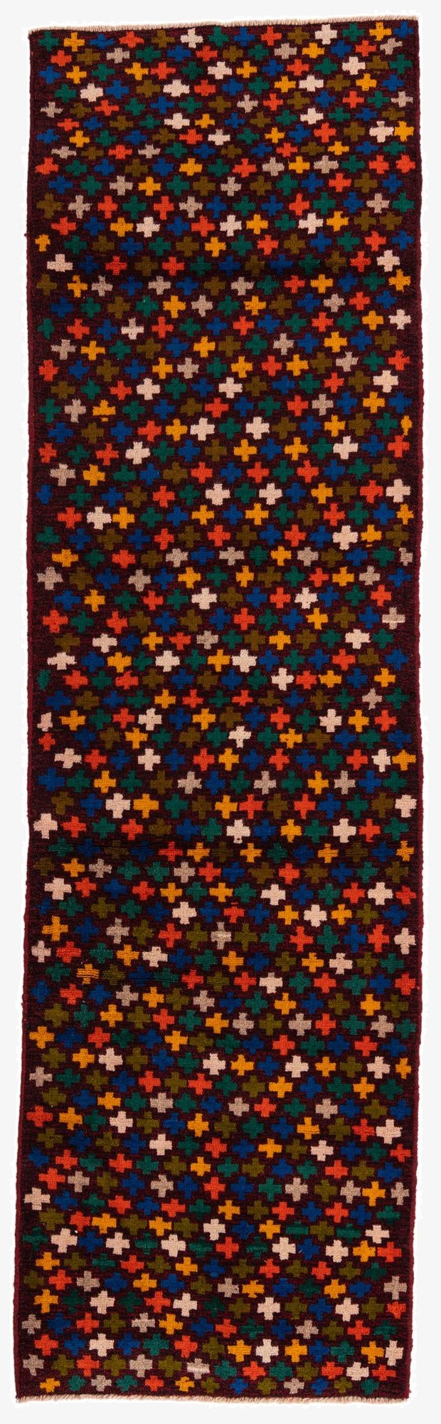  2' 10 x 9' 10  Hand Knotted Balouch Wool Runner Rug