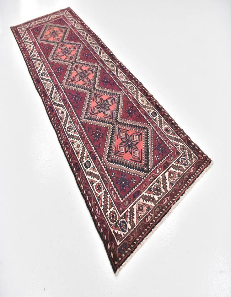 Detail image of 3' 8 x 10' 7 Hand Knotted Chenar Persian Wool Runner Rug