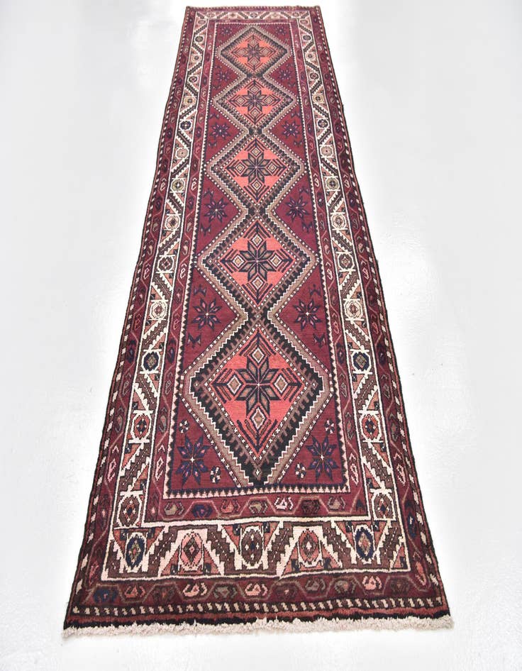 Detail image of 3' 8 x 10' 7 Hand Knotted Chenar Persian Wool Runner Rug