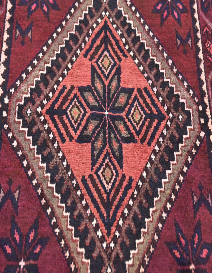 Detail image of 3' 8 x 10' 7 Hand Knotted Chenar Persian Wool Runner Rug