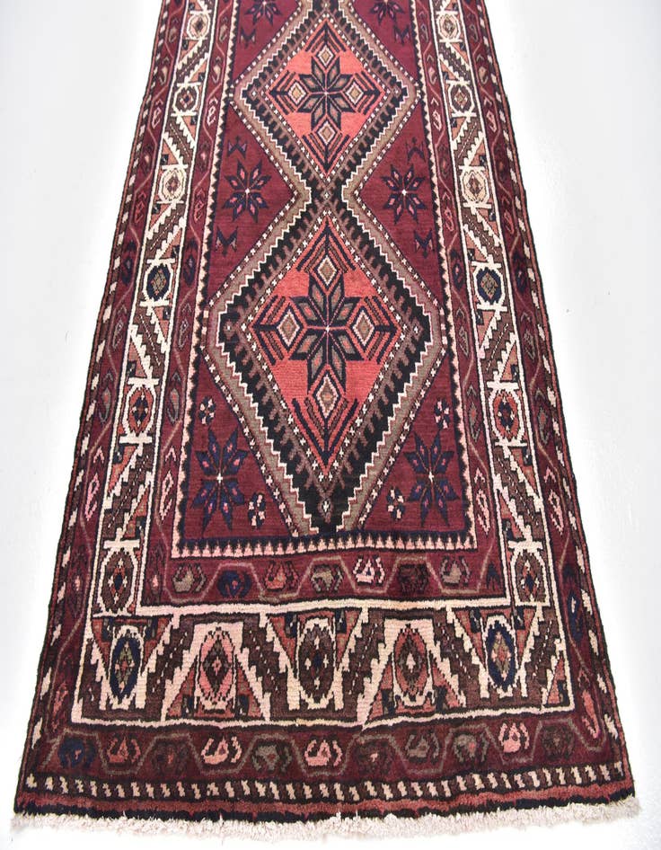 Detail image of 3' 8 x 10' 7 Hand Knotted Chenar Persian Wool Runner Rug