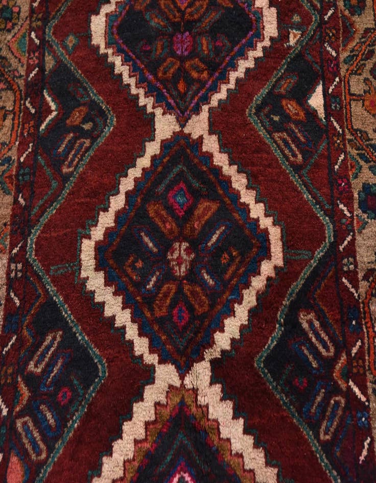 Detail image of  4' x 10' 10  Hand Knotted Chenar Persian Wool Runner Rug