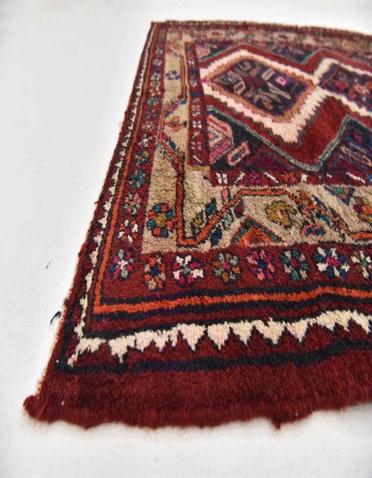 Detail image of  4' x 10' 10  Hand Knotted Chenar Persian Wool Runner Rug