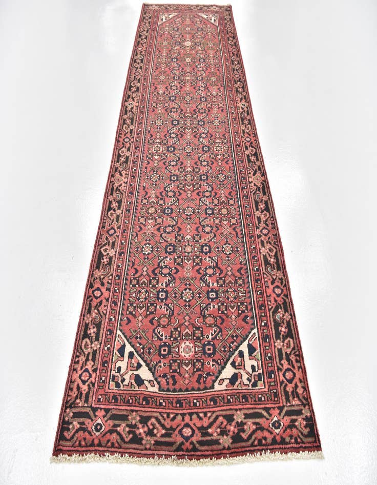 Detail image of 3' 8 x 10' 6 Hand Knotted Hossainabad Persian Wool Runner Rug