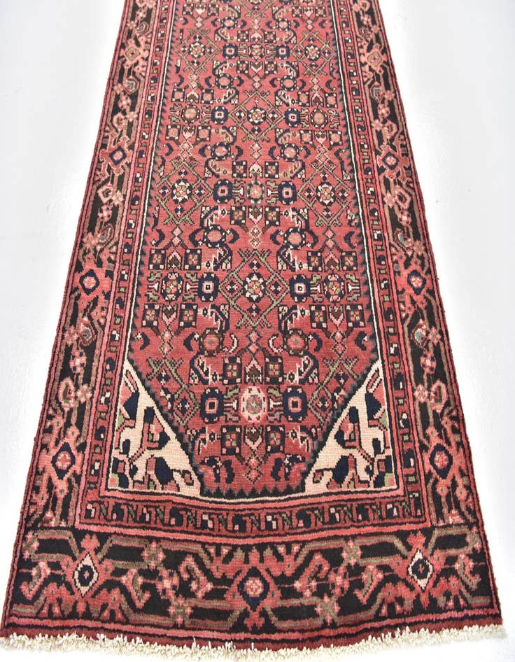 Detail image of 3' 8 x 10' 6 Hand Knotted Hossainabad Persian Wool Runner Rug