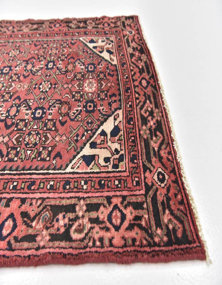 Detail image of 3' 8 x 10' 6 Hand Knotted Hossainabad Persian Wool Runner Rug