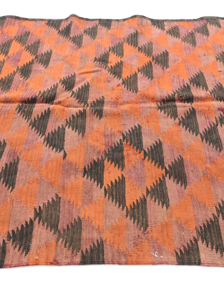 Detail image of  4' 5 x 11' 3  Hand Woven Kilim Afghan Wool Runner Rug