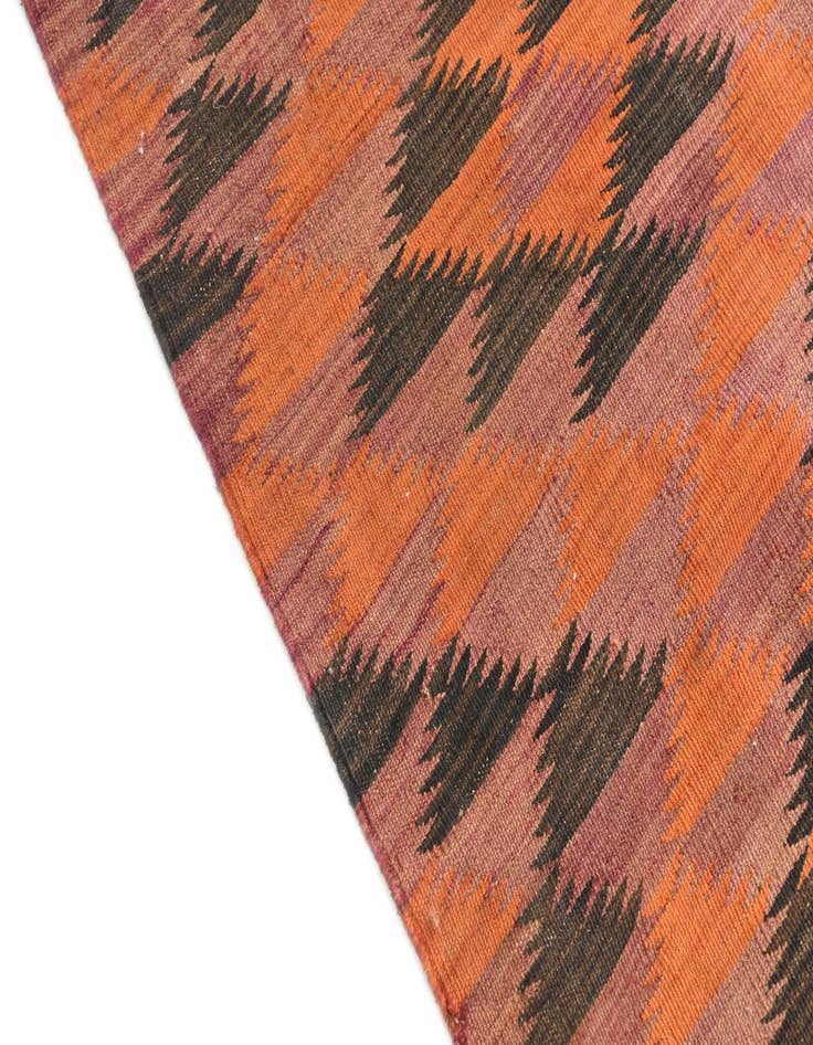 Detail image of  4' 5 x 11' 3  Hand Woven Kilim Afghan Wool Runner Rug