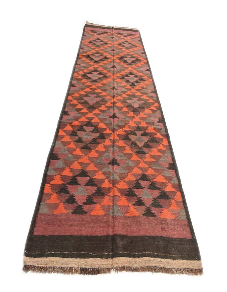 Detail image of  4' 9 x 11' 6  Hand Woven Kilim Afghan Wool Runner Rug