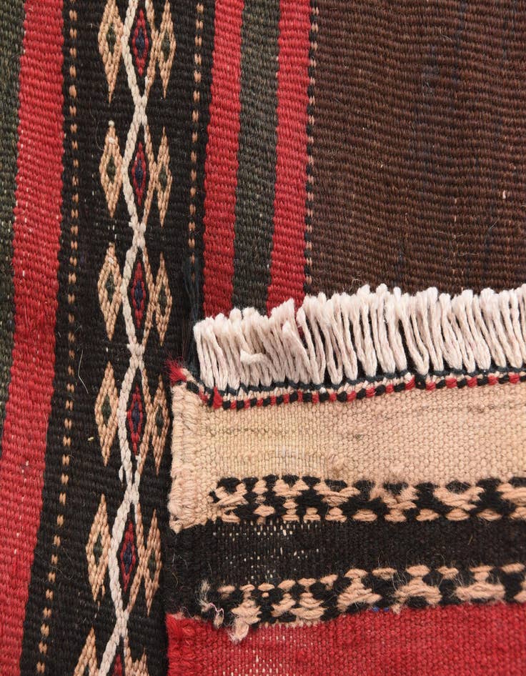 Detail image of  2' 4 x 8' 1  Hand Woven Kilim Afghan Wool Runner Rug