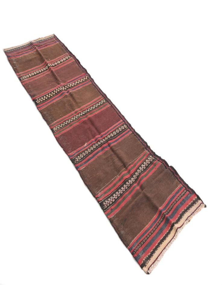 Detail image of  2' 4 x 8' 1  Hand Woven Kilim Afghan Wool Runner Rug