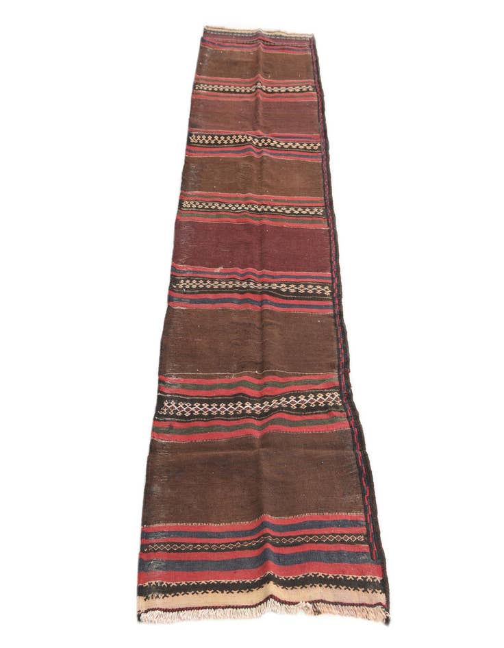 Detail image of  2' 4 x 8' 1  Hand Woven Kilim Afghan Wool Runner Rug