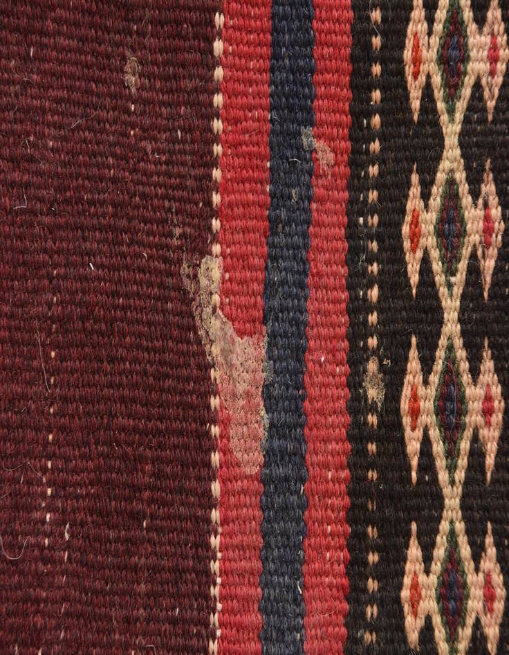 Detail image of  2' 4 x 8' 1  Hand Woven Kilim Afghan Wool Runner Rug