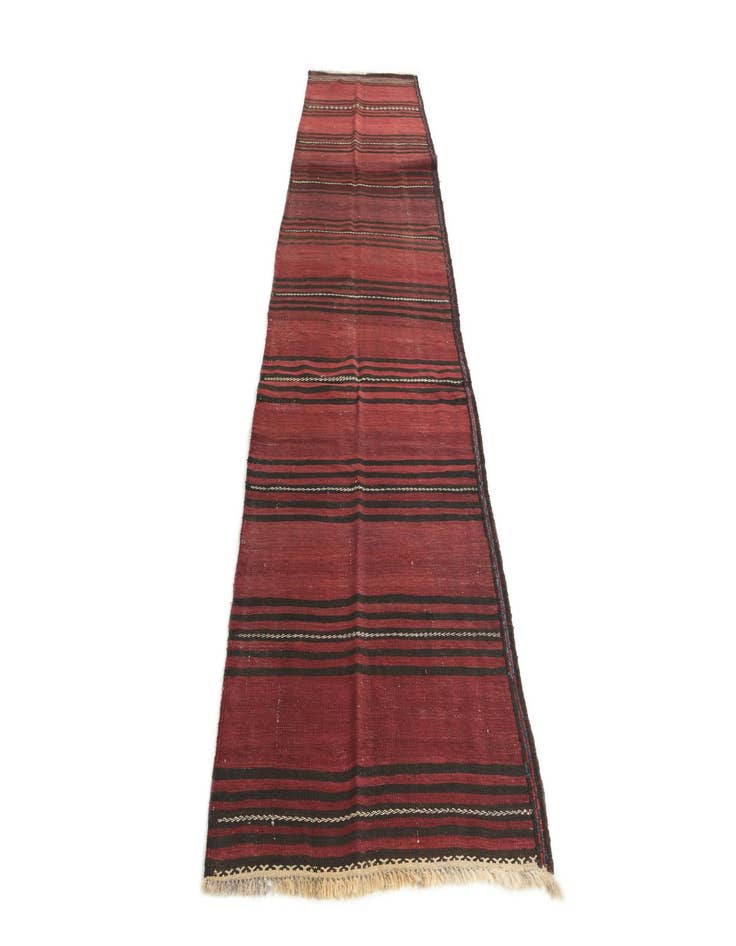 Detail image of  3' x 11' 9  Hand Woven Kilim Afghan Wool Runner Rug