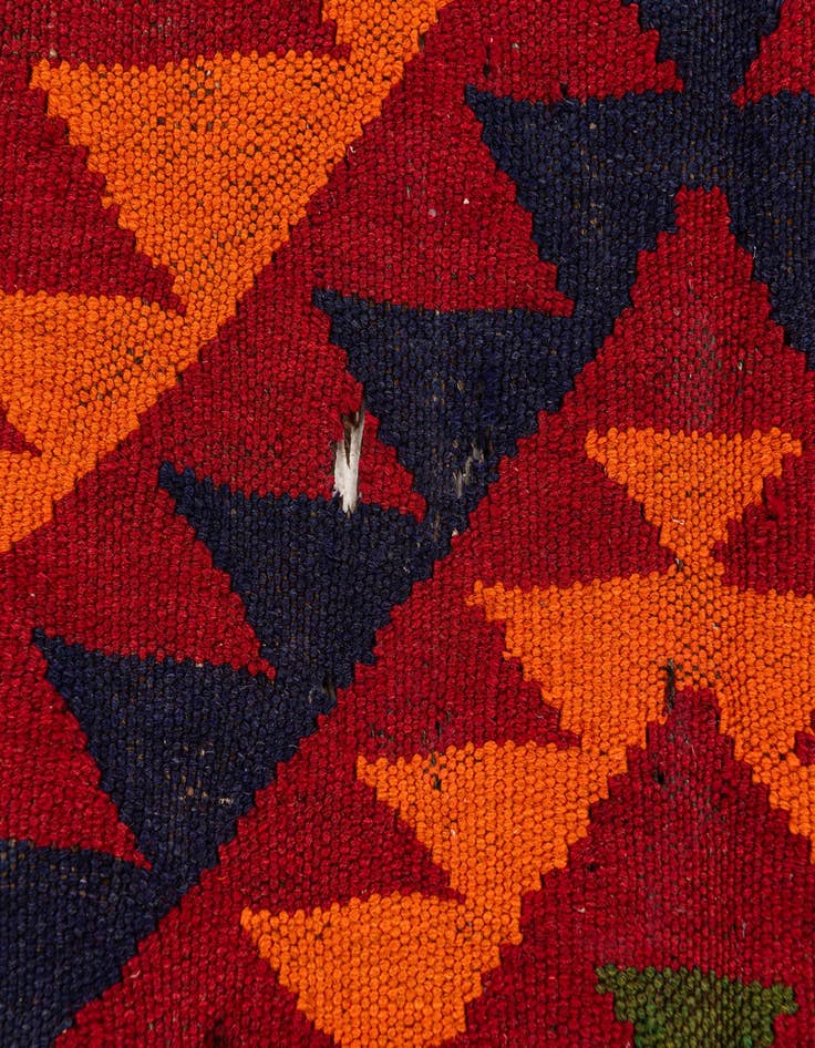 Detail image of  4' 7 x 11' 5  Hand Woven Kilim Afghan Wool Runner Rug
