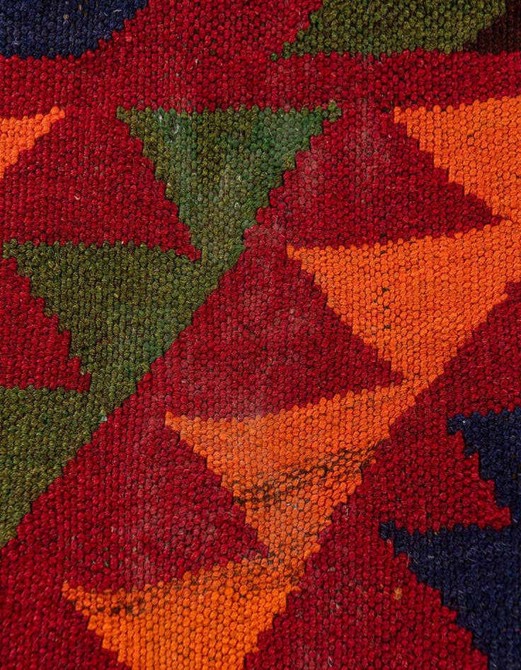 Detail image of  4' 7 x 11' 5  Hand Woven Kilim Afghan Wool Runner Rug