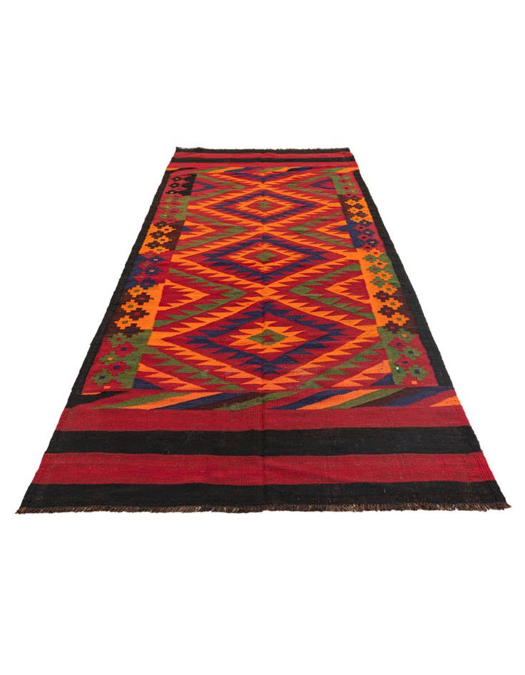 Detail image of  4' 7 x 11' 5  Hand Woven Kilim Afghan Wool Runner Rug