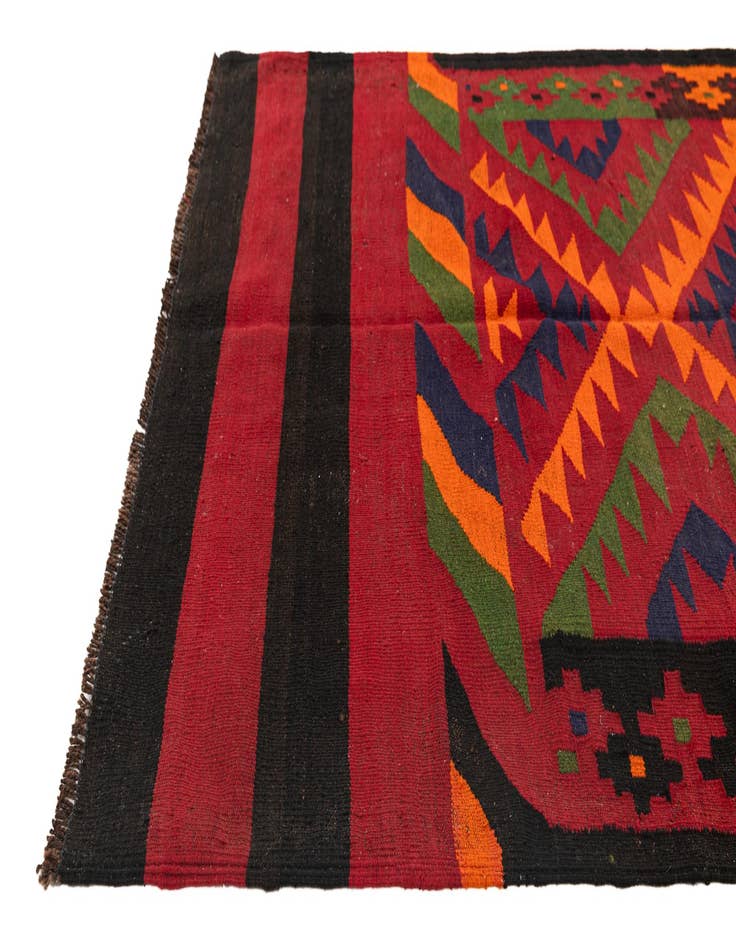 Detail image of  4' 7 x 11' 5  Hand Woven Kilim Afghan Wool Runner Rug