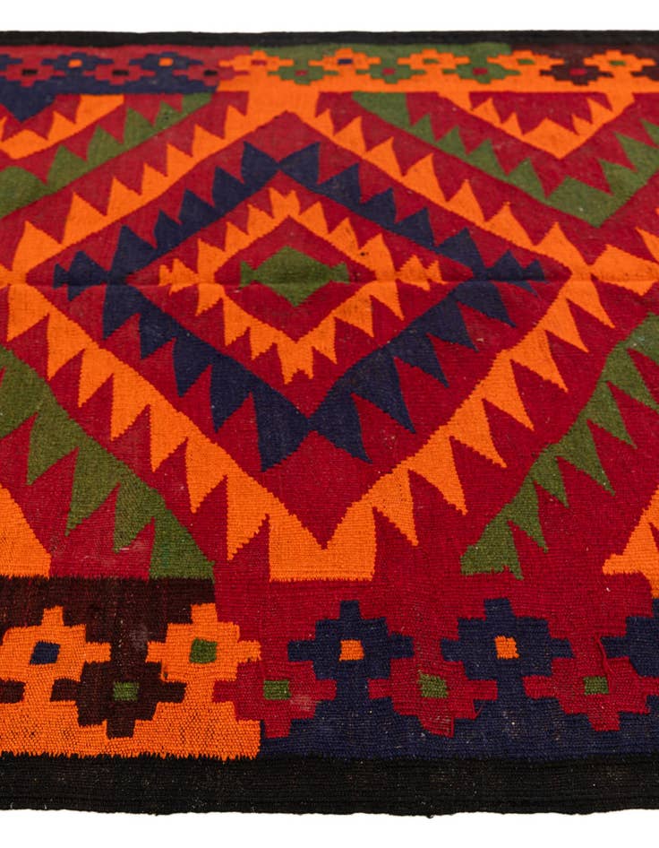 Detail image of  4' 7 x 11' 5  Hand Woven Kilim Afghan Wool Runner Rug