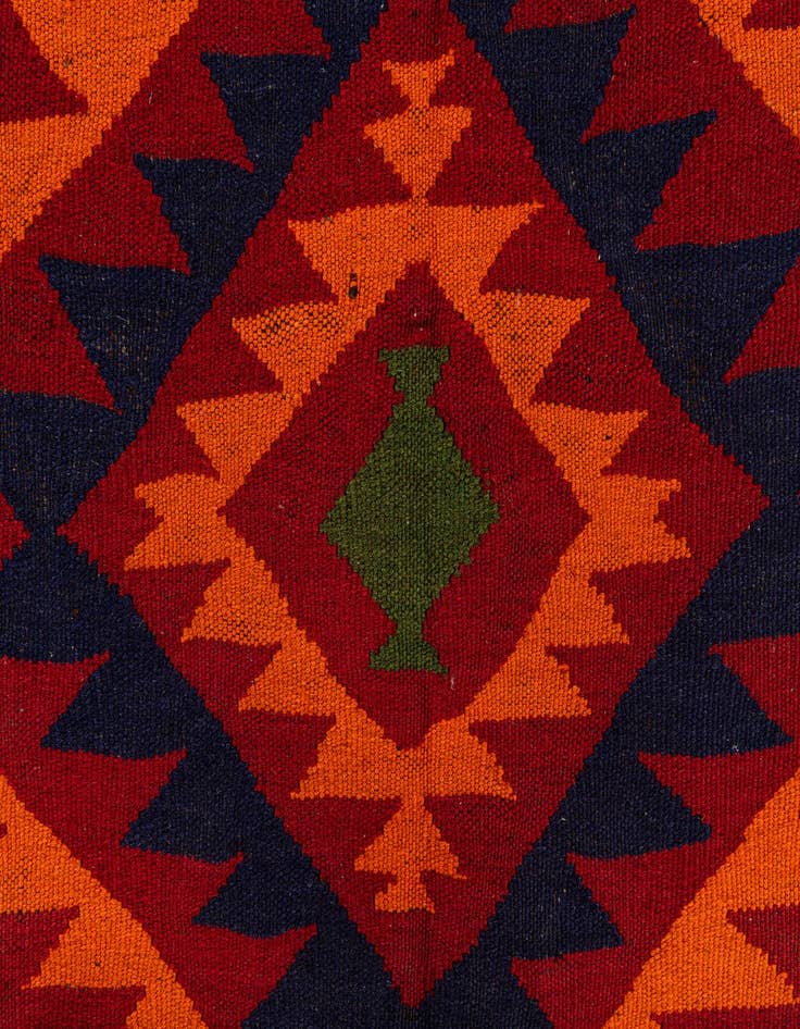 Detail image of  4' 7 x 11' 5  Hand Woven Kilim Afghan Wool Runner Rug