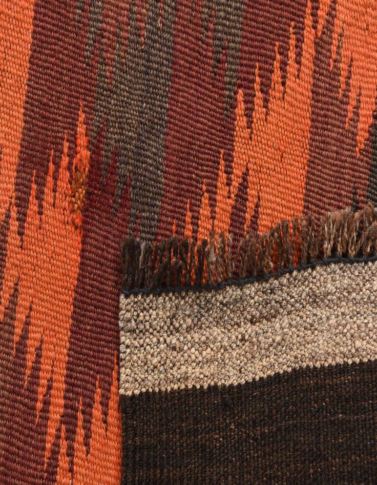 Detail image of  4' 9 x 11' 6  Hand Woven Kilim Afghan Wool Runner Rug