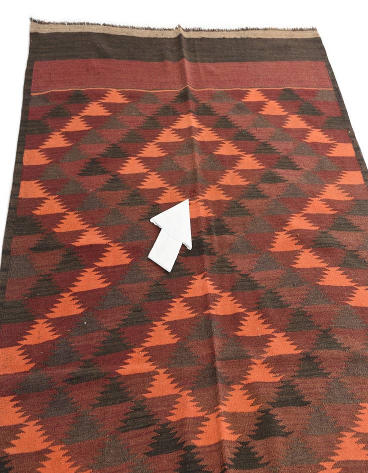 Detail image of  4' 9 x 11' 6  Hand Woven Kilim Afghan Wool Runner Rug