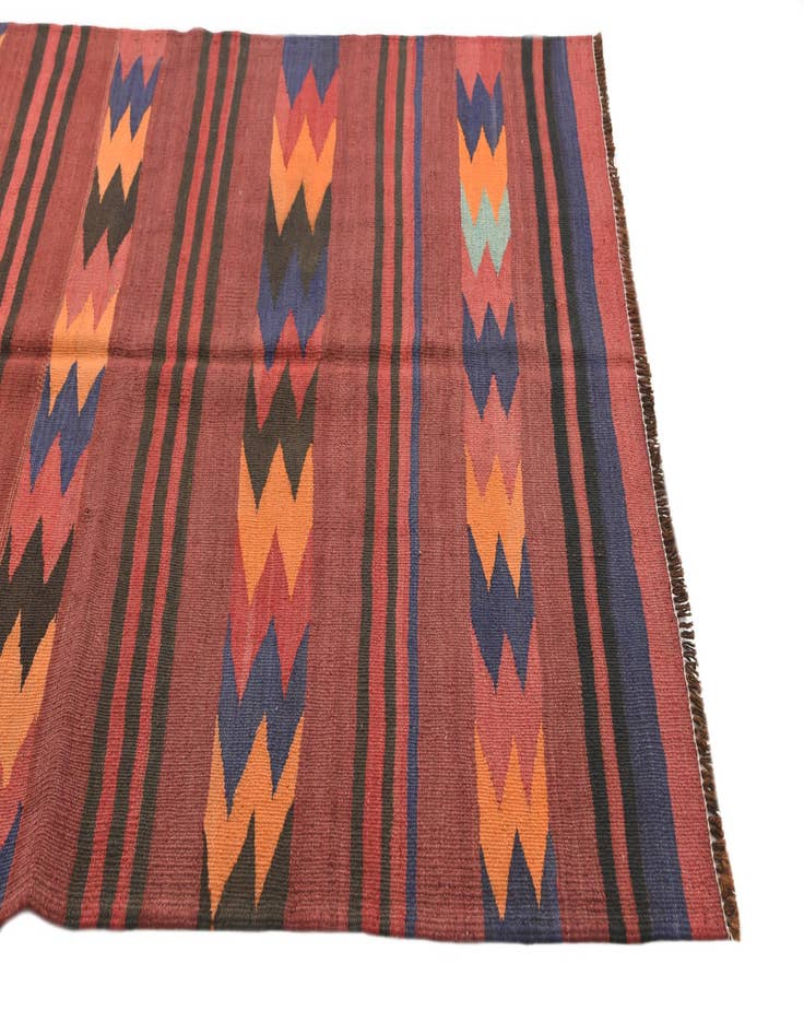 Detail image of  4' 1 x 9' 9  Hand Woven Kilim Afghan Wool Runner Rug