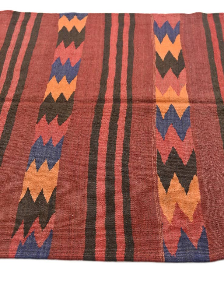 Detail image of  4' 1 x 9' 9  Hand Woven Kilim Afghan Wool Runner Rug