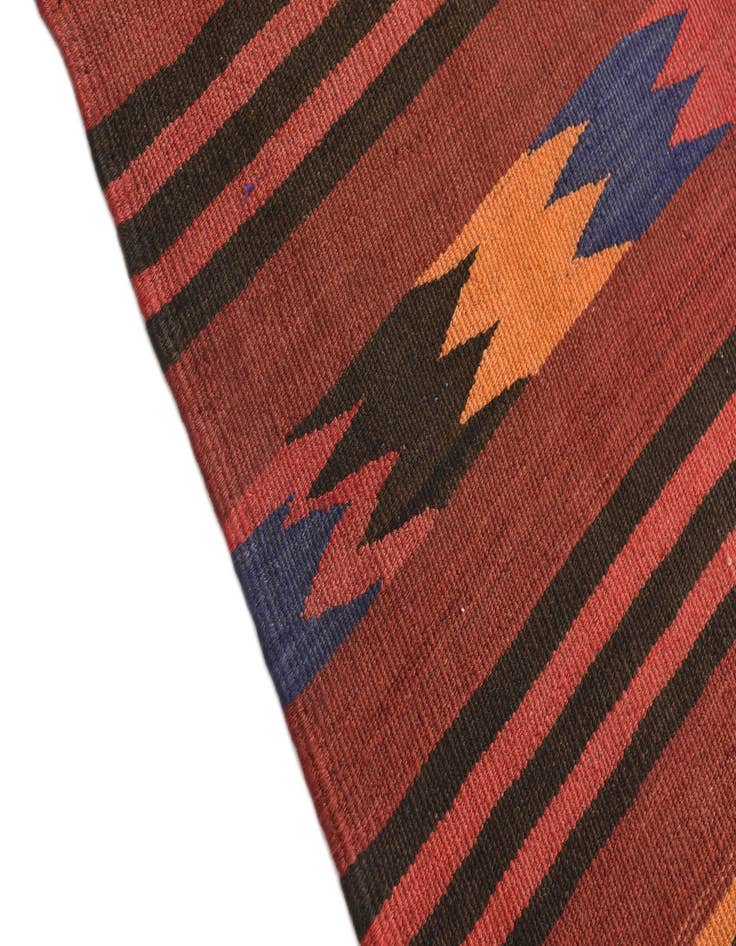Detail image of  4' 1 x 9' 9  Hand Woven Kilim Afghan Wool Runner Rug