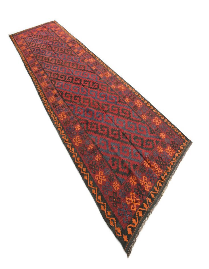 Detail image of  4' 7 x 15' 1  Hand Woven Kilim Afghan Wool Runner Rug