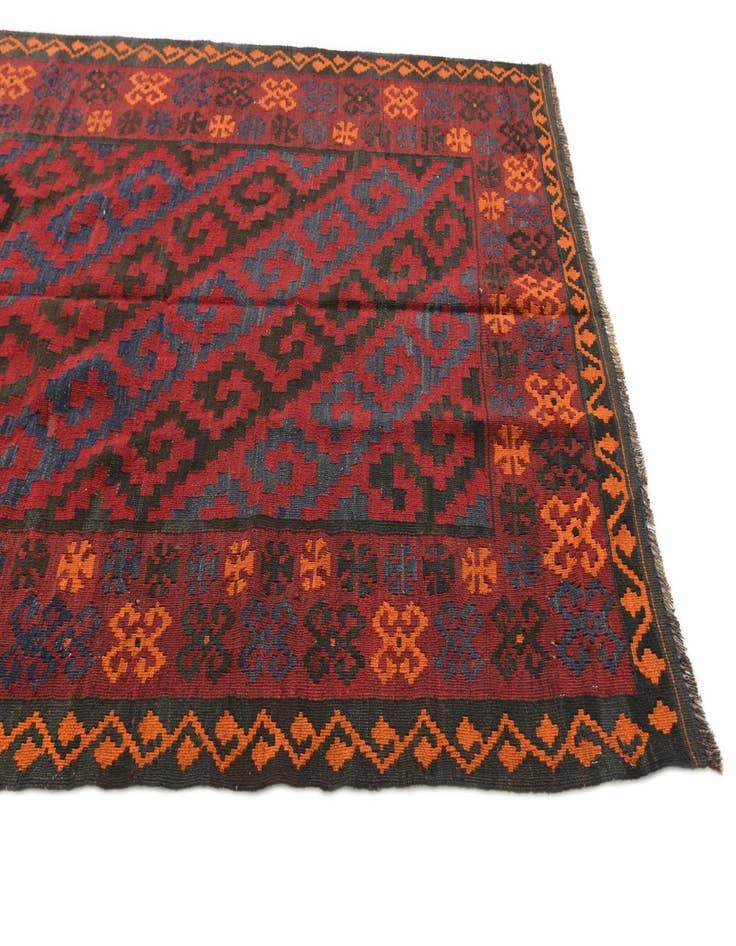 Detail image of  4' 7 x 15' 1  Hand Woven Kilim Afghan Wool Runner Rug