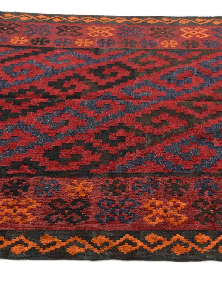 Detail image of  4' 7 x 15' 1  Hand Woven Kilim Afghan Wool Runner Rug