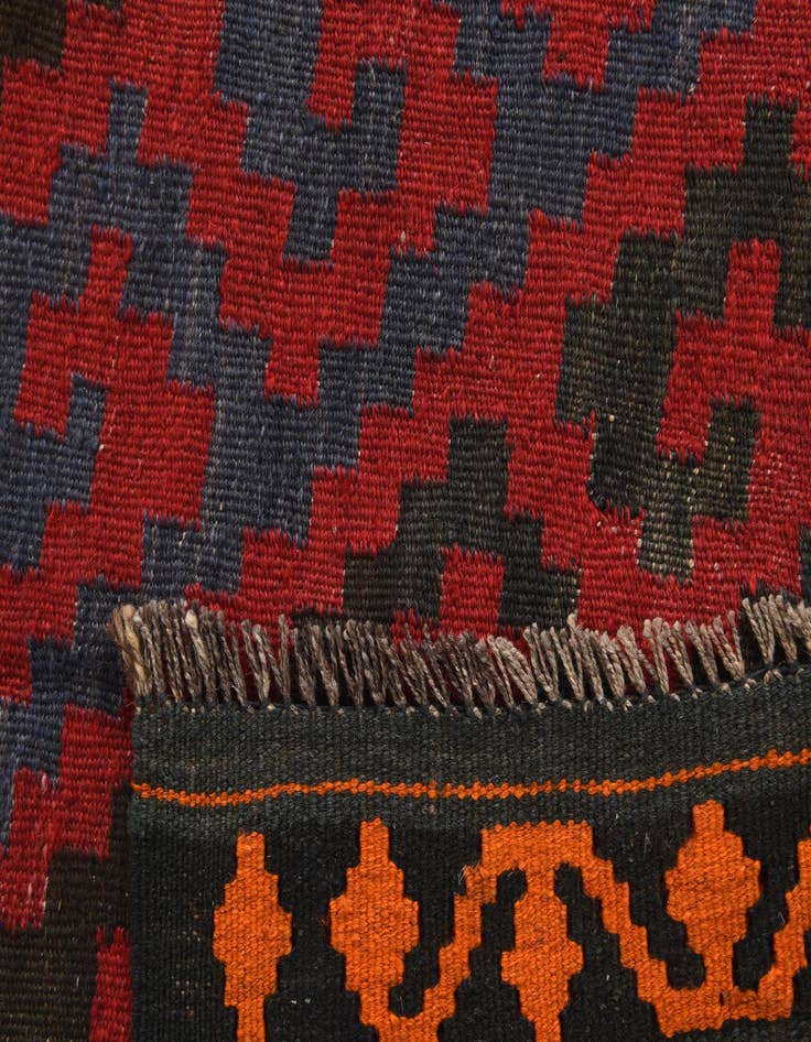 Detail image of  4' 7 x 15' 1  Hand Woven Kilim Afghan Wool Runner Rug