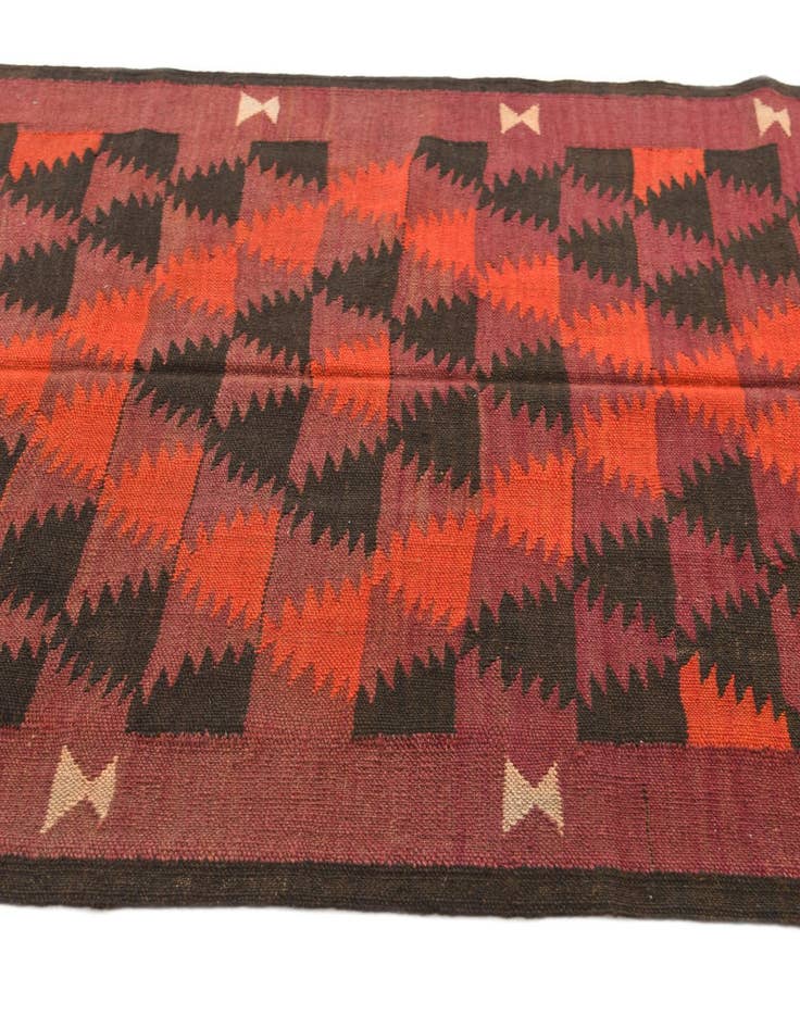 Detail image of  4' 2 x 9'  Hand Woven Kilim Afghan Wool Runner Rug