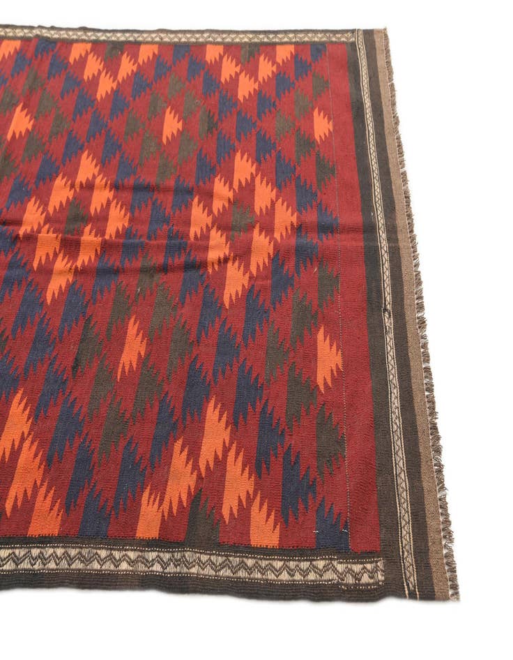Detail image of  4' 10 x 12' 1  Hand Woven Kilim Afghan Wool Runner Rug